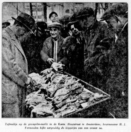 Vogeltjesmarkt Houtstraat 1930